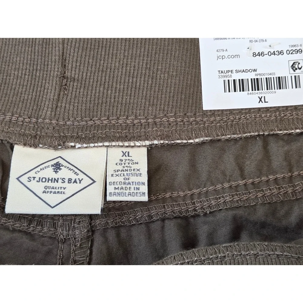 New St Johns Bay Cargo Capri Pants Mid Rise Womens XL Gorpcore Hiking Earth Tone